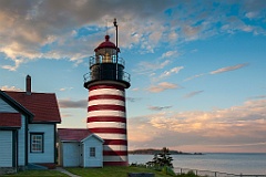 Sunset by West Quoddy Head Light in Down East Maine
